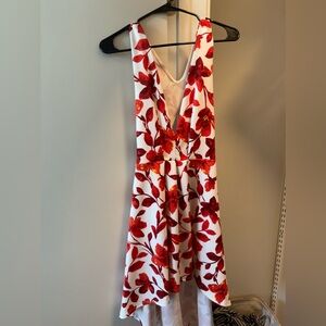 Red flower dress